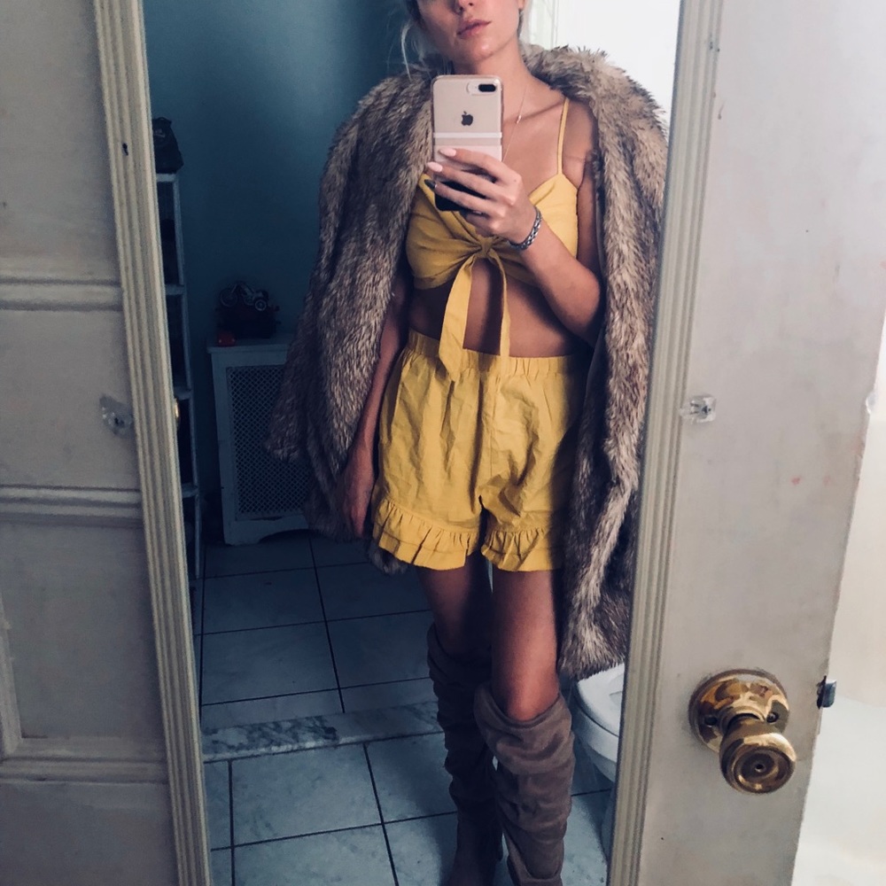 Zaful mustard yellow 2 piece